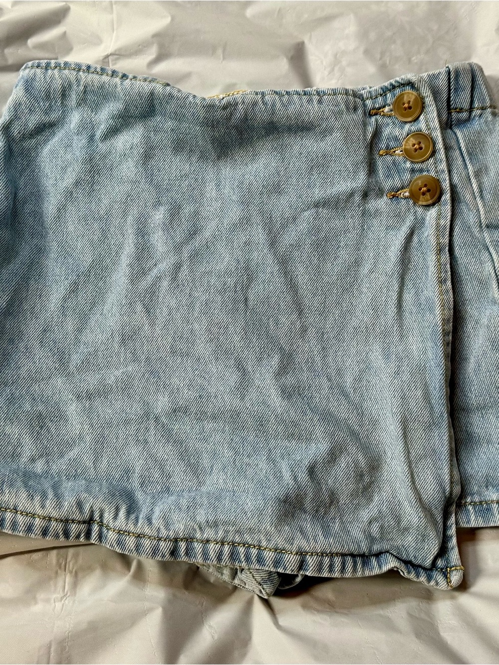 Forever 21 Light Blue Denim Skort with Button Detail